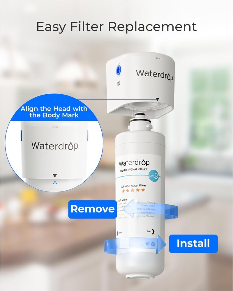 Waterdrop WD-ALK16 Alkaline Water Filter System for Sink - 9.5 pH Mineralization, NSF/ANSI 372 Certified - Under Sink Filter for Reverse Osmosis System Affordable fast purchase options - Image 2