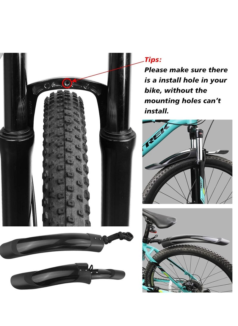 SYOSI Bike Mudguard Set, Adjustable Bike Fender Front and Rear Mud Guard for MTB, Road Bike Mountain Bike Mudflap Apply to 20/22/24/26 Inch Bikes  - Image 2