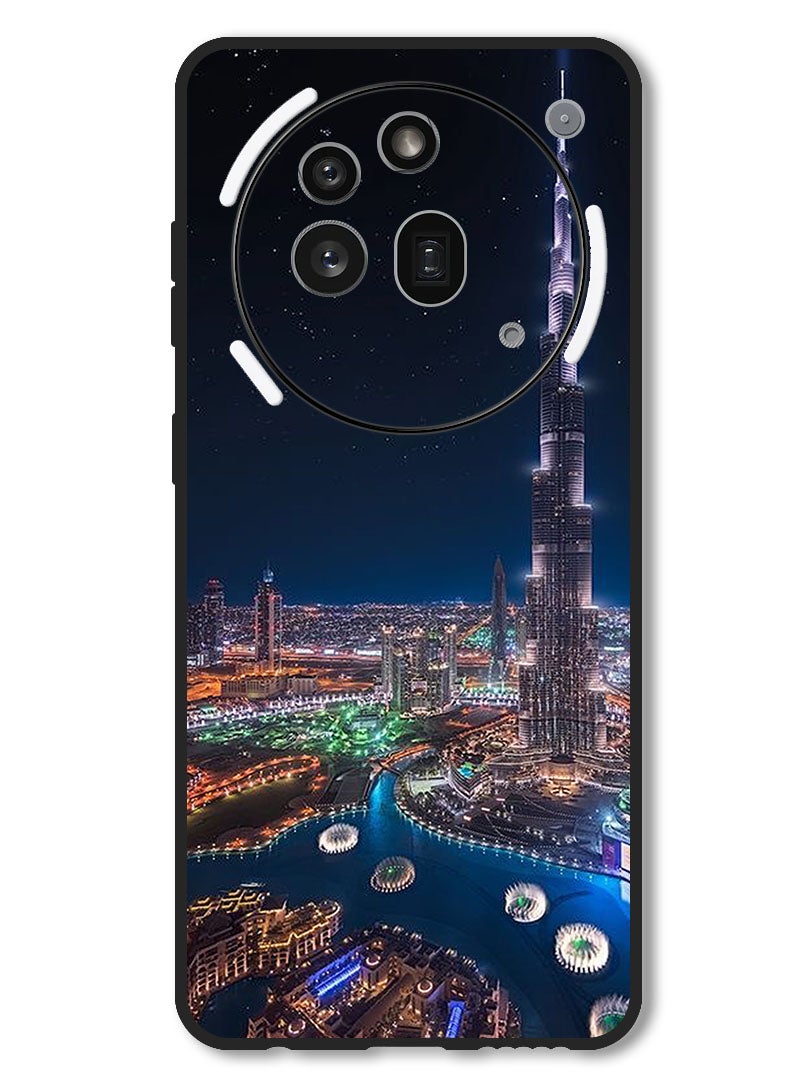 Theodor Case Compatible with Nothing Phone 3a Pro Protection Shockproof Bumper Cover Burj Khalifa Night View - Image 1