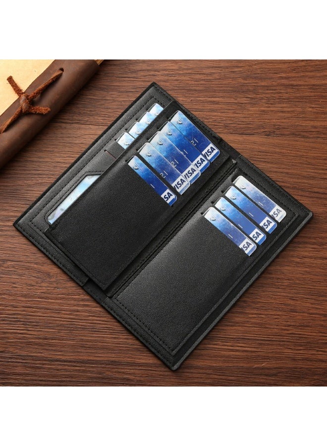 جيانغ بي أو محفظة طويلة للرجال - مخلب أعمال من جلد البولي يوريثان الناعم مع فتحات متعددة البطاقات ، محفظة محمولة بسعة كبيرة ، محفظة منظم بسحاب أنيقة - Image 3