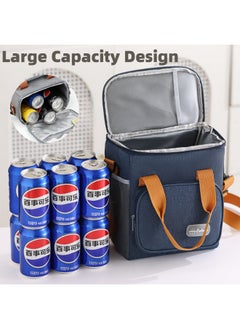 Lullaxx Lullaxx Reusable Lunch Box Insulated Lunch Bag Large Cooler Tote Bag for Adult,Men,Women, Double Deck Cooler Handbags for Office/Picnic/Fishing/School-22 * 15 * 25cm-black  - Image 3