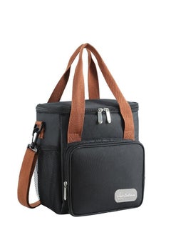 Lullaxx Lullaxx Reusable Lunch Box Insulated Lunch Bag Large Cooler Tote Bag for Adult,Men,Women, Double Deck Cooler Handbags for Office/Picnic/Fishing/School-22 * 15 * 25cm-black  - Image 1