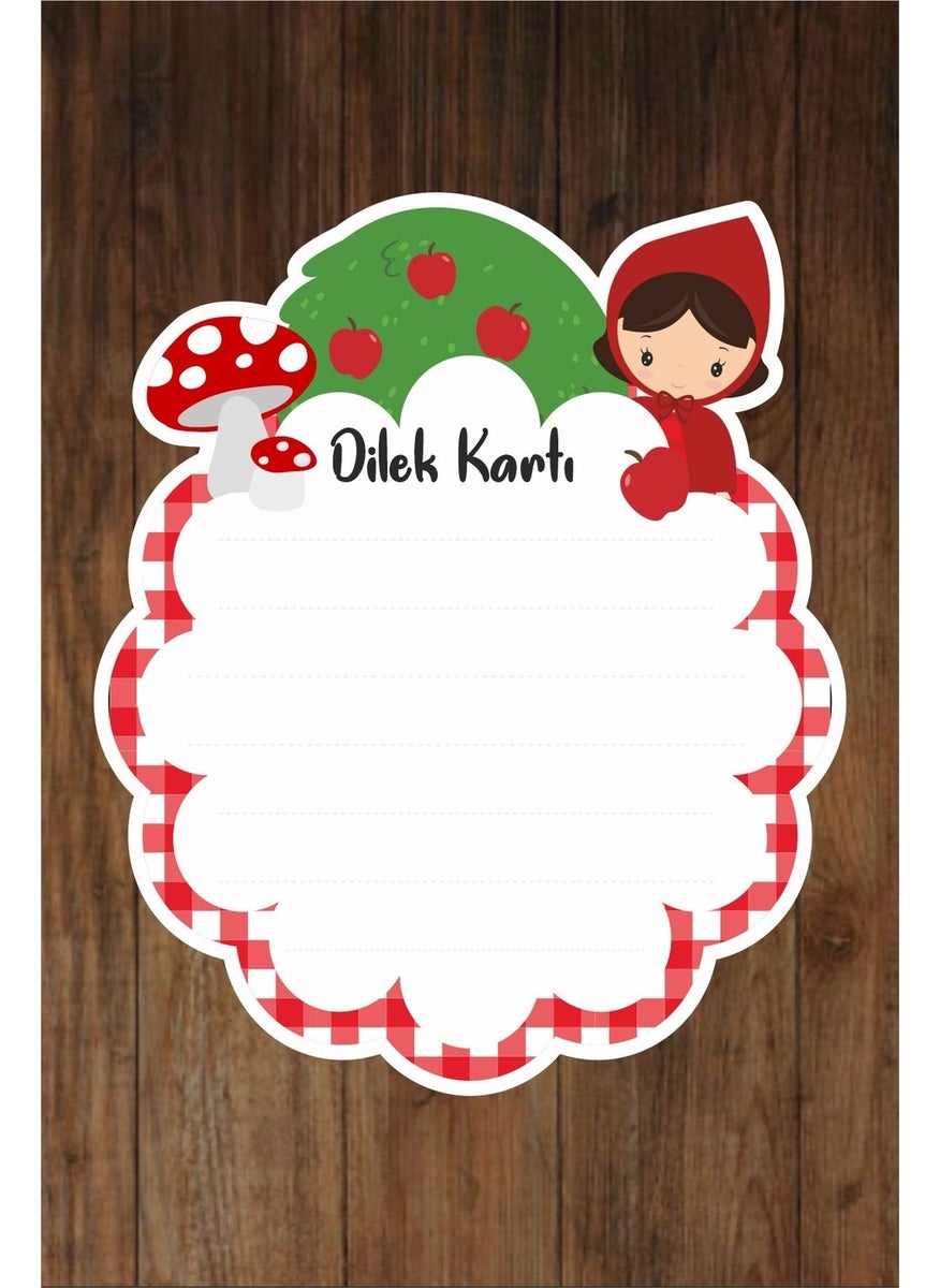 Neşeli Günlerim Happy Days Little Red Riding Hood Wish Card 20's *thick paper 