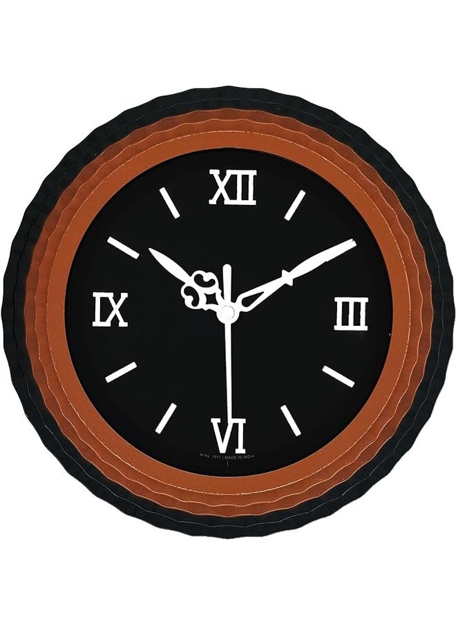Casa Ricca Elegant Small Round Analog Wall Clock - Simple Home Decor Clocks (Beige & Black - KC11)  - Image 1