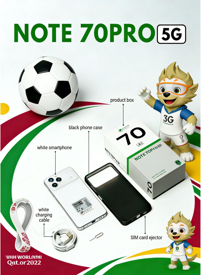 CCIT NOTE70 Pro 5G Smartphone, 7.2" Display, 8GB RAM, 256GB Storage, 5000mAh Battery - Black - Image 5