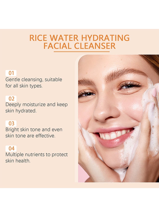 EELHOE Rice Facial Cleanser, gently cleanses facial skin, moisturizes, soothes, refreshes and nourishes - Image 2