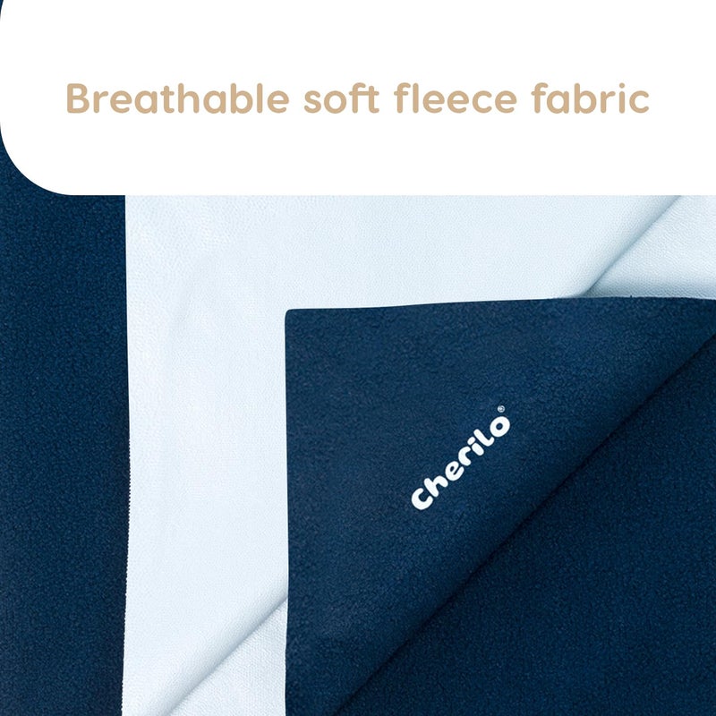 Cherilo Waterproof Reusable Baby Dry Sheet Medium Size 70 X 100cm Pack of 3 Navy Blue Salmon Rose Sea Green - Image 2