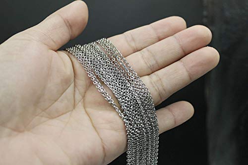 ALEXCRAFT Wholesale 12 PCS Stainless Steel Flat Cable Chain Link Necklace Chains Bulk for Jewelry Making (20 Inch(2MM)) - Image 5