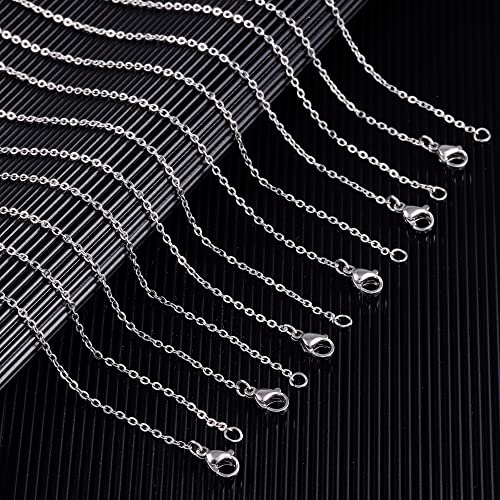 ALEXCRAFT Wholesale 12 PCS Stainless Steel Flat Cable Chain Link Necklace Chains Bulk for Jewelry Making (20 Inch(2MM)) - Image 4