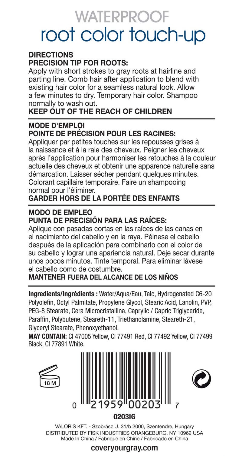 Cover Your Gray Waterproof Root Touch-Up, Black, 0.53 Ounce - Image 2