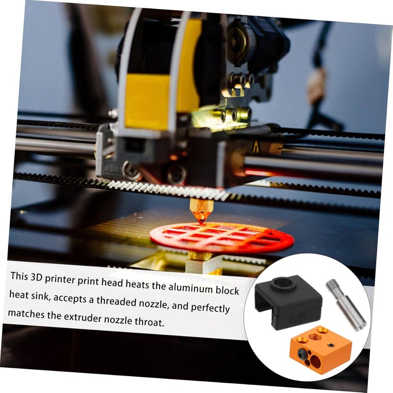 Aluminum Heater Block Kit For 3D Printer With Silicone Socks And Throat Tube - Image 4