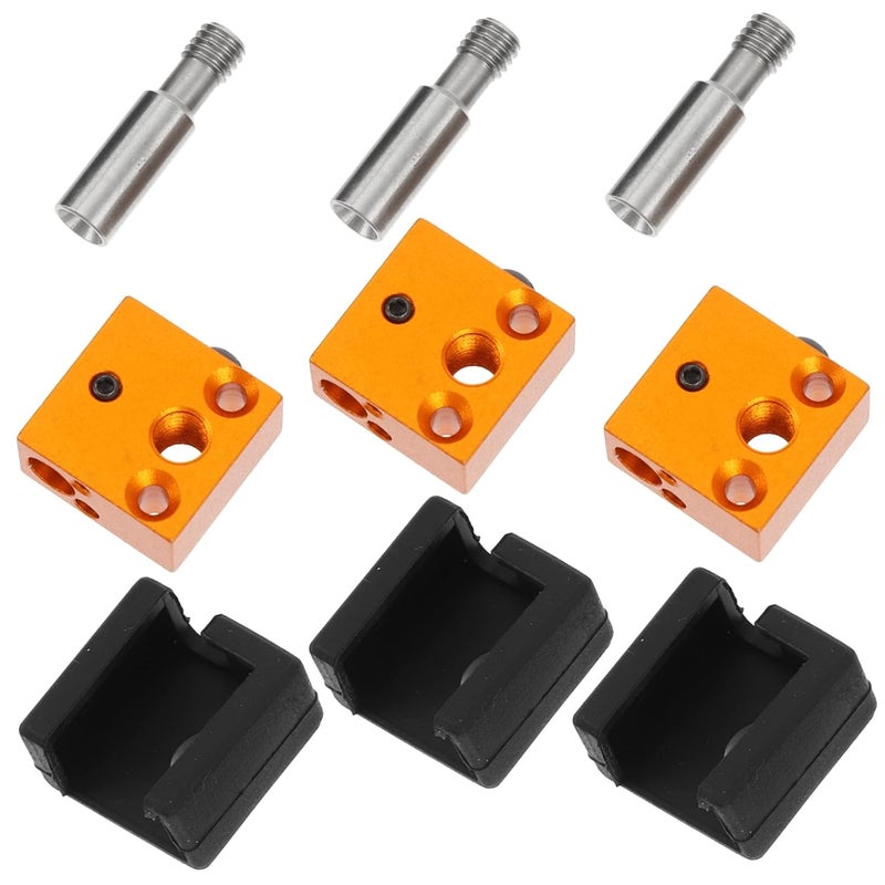 Aluminum Heater Block Kit For 3D Printer With Silicone Socks And Throat Tube - Image 2
