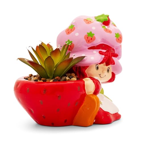 Silver Buffalo Strawberry Shortcake 4Inch Ceramic Mini Planter with Artificial Succulent - Image 3