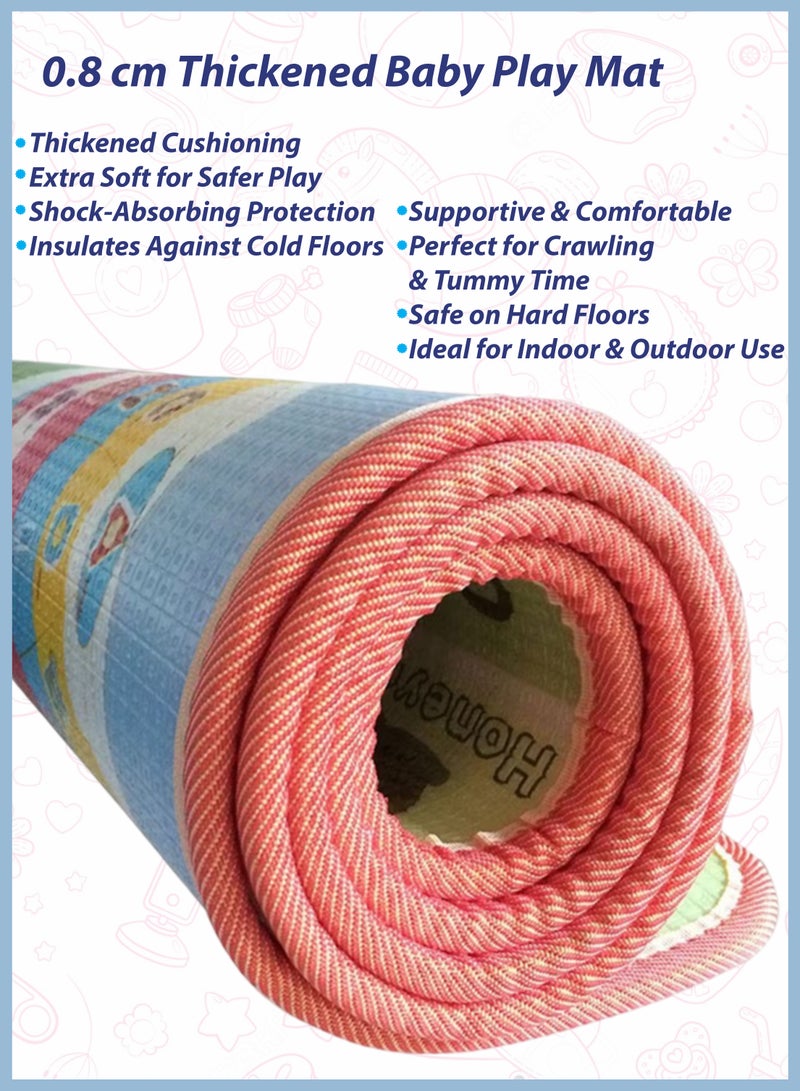 توشيونيكس سجادة زحف للأطفال الصغار، سجادة لعب مزدوجة الجوانب بتصميم عشوائي، سجادة سميكة 1.8 متر × 1.5 متر، سهلة التنظيف، مقاومة للماء، متعددة الأغراض، مناسبة للزحف اليومي والراحة والنزهات والتخييم وصيد الأسماك وأي أنشطة داخلية وخارجية - Image 3