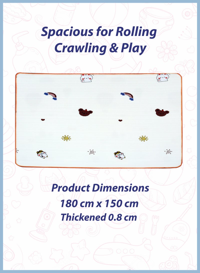 توشيونيكس سجادة زحف للأطفال الصغار، سجادة لعب مزدوجة الجوانب بتصميم عشوائي، سجادة سميكة 1.8 متر × 1.5 متر، سهلة التنظيف، مقاومة للماء، متعددة الأغراض، مناسبة للزحف اليومي والراحة والنزهات والتخييم وصيد الأسماك وأي أنشطة داخلية وخارجية - Image 5