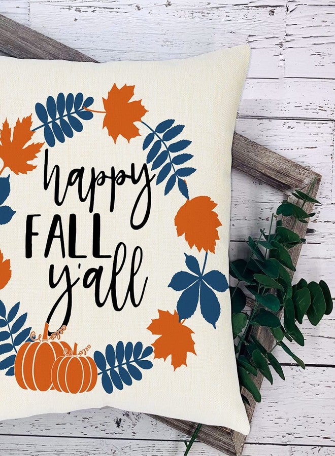 Ueerdand Fall Pillow Covers 18x18 Inches Fall Decorations Thanksgiving Autumn Theme Outdoor Pumpkin Patch Farmhouse Decorative Throw Pillowcase Linen Cushion Case for Home Decor Set of 4 - Image 5