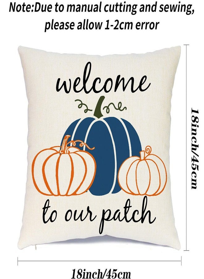 Ueerdand Fall Pillow Covers 18x18 Inches Fall Decorations Thanksgiving Autumn Theme Outdoor Pumpkin Patch Farmhouse Decorative Throw Pillowcase Linen Cushion Case for Home Decor Set of 4 - Image 2