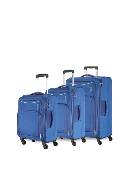 PORTLAND Soft Spinner Trolley Luggage 3 pcs Set (55/68/80) BLUE