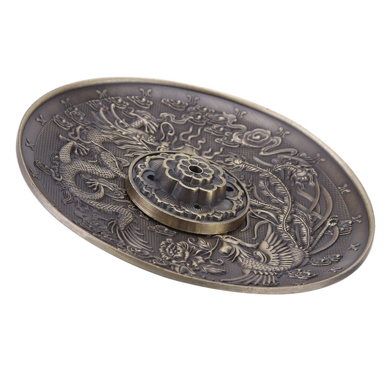 Zinc Alloy Incense Stick Burner Holder Dragon Pattern Censer Plate for Bedroom Red Bronze - Image 2