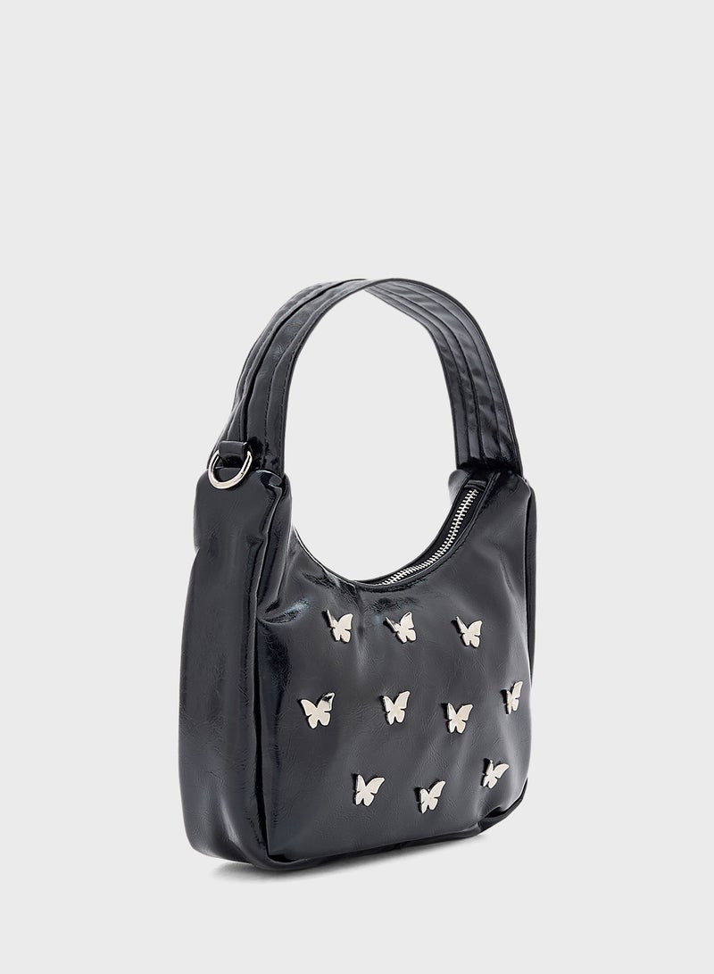 Ginger Butterfly Trim Shoulder Bag - Image 3