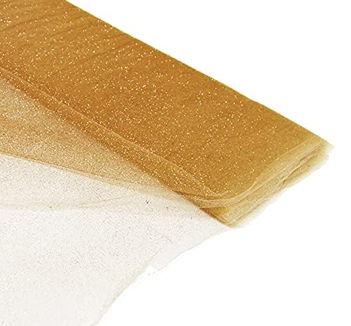 ProKart Premium Net Fabric Mesh Solid Glitter Cloth for Flower Bouquet, Trousseau Packing, Fabric for Gift Wrapping, Party Hall Decor, Sweet Boxes, Gift Decoration (5 Meters, Rich Golden) - Image 2