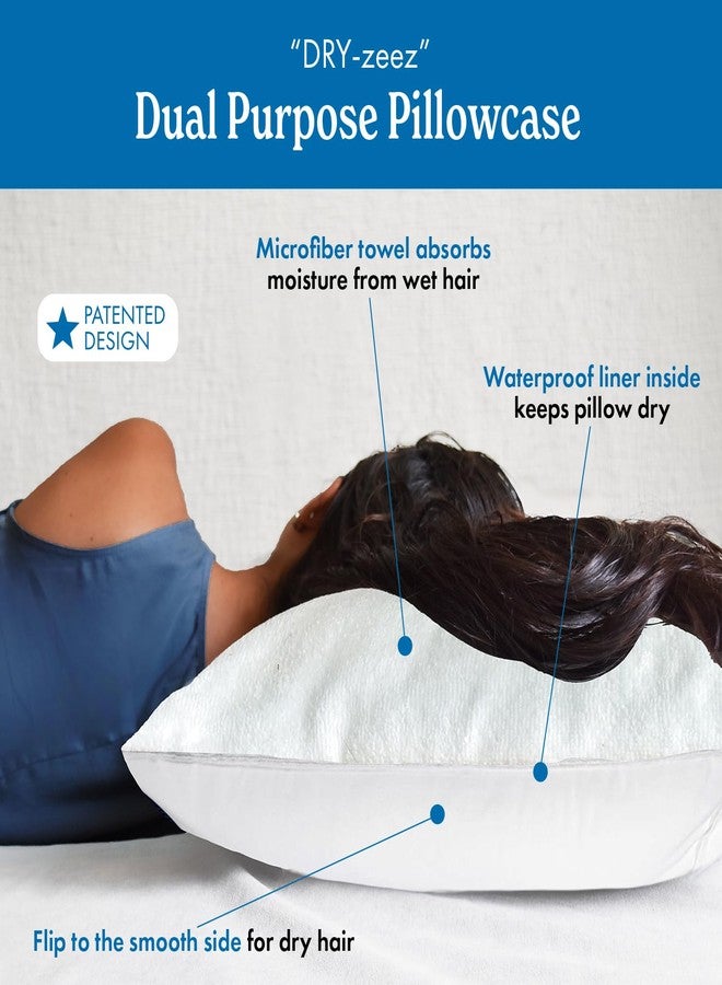 DryZzz غطاء وسادة مقاوم للماء من دراي زز، غطاء وسادة تبريد، 29 × 19 بوصة، قطعة واحدة، أبيض، مقاس قياسي، غطاء وسادة ماص، وجهان للشعر الرطب والجاف، غطاء وسادة مقاوم للعرق، غطاء وسادة لتجفيف الشعر - Image 3