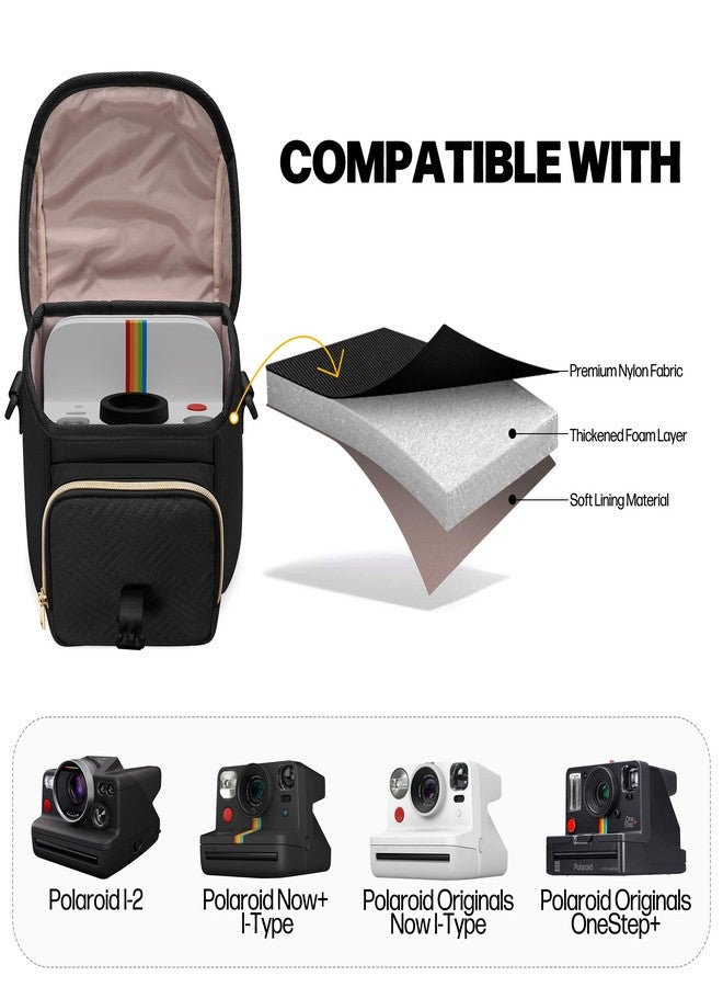 Prokva Camera Sling Bag Compatible with Polaroid Now 2nd Generation I-Type, Now+ 2nd Gen I-Type, Now, Now+, OneStep Instant Camera, Camera Crossbody Bag with Adjustable Strap, Black(Empty Bag) - Image 3