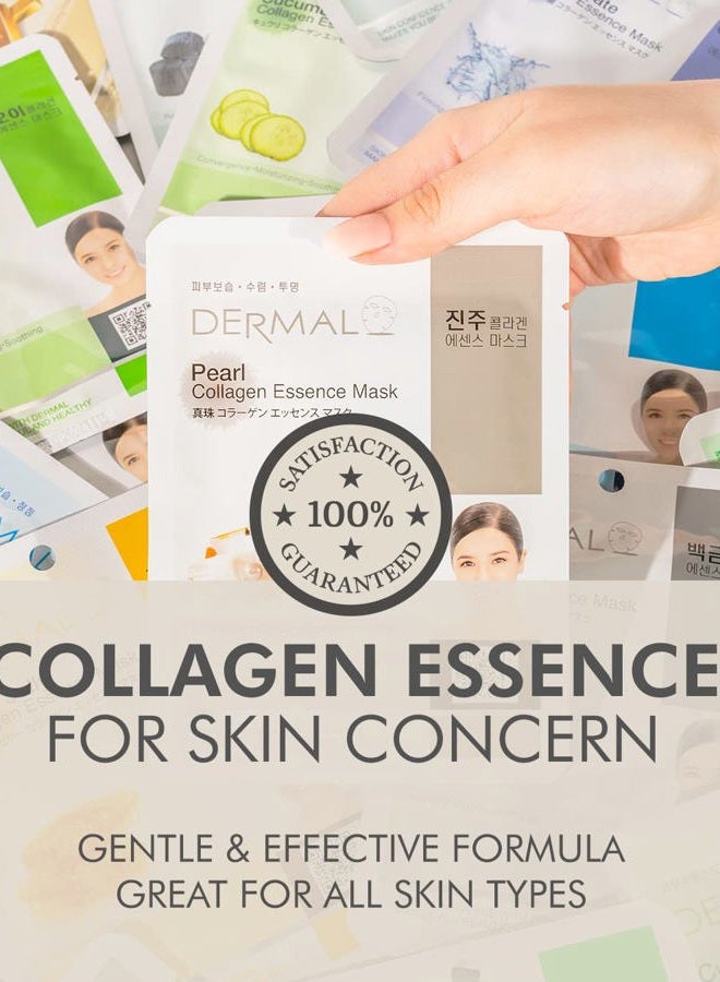 DERMAL 48 Combo Pack Collagen Essence Korean Face Mask - Hydrating and Soothing Facial Mask with Panthenol - Hypoallergenic Self Care Sheet Mask for All Skin Types - Natural Home Spa Treatment Mask - Image 3