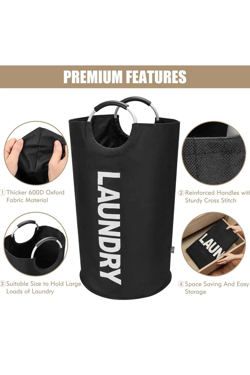 Aideli 2 Pack Laundry Basket 90L, Waterproof Collapsible Hamper with Handles for Dirty Clothes, Dorm, Family - Image 2