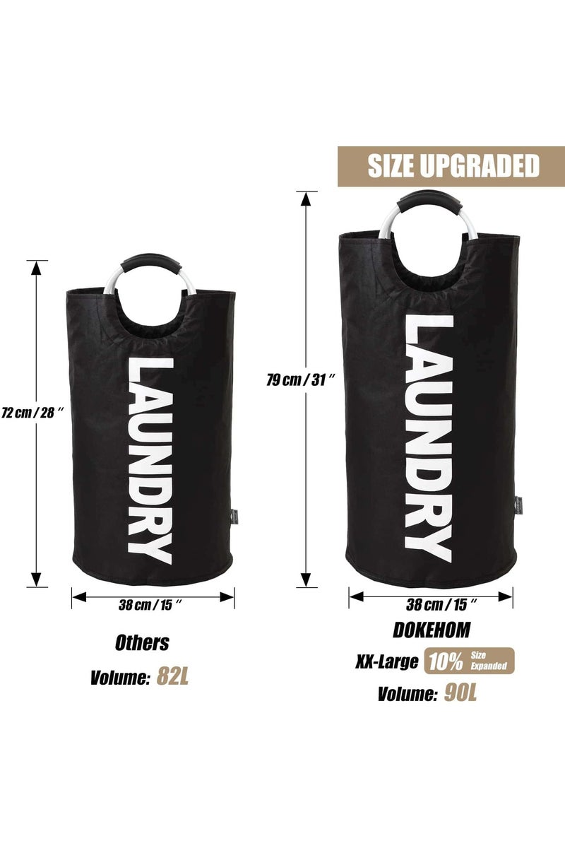 Aideli 2 Pack Laundry Basket 90L, Waterproof Collapsible Hamper with Handles for Dirty Clothes, Dorm, Family - Image 3