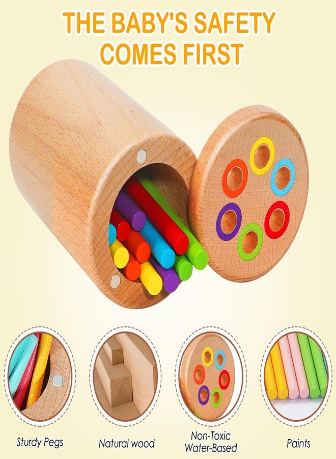 Soarly Montessori Toys for 1-3 Year Old, Travel Toys for Toddlers Wooden Color Sorting Stacking Toy for 18+ Month Old Boys Girls Learning Gift for 2-4 Year Old Kids Birthday Easter Basket Stuffers - Image 5