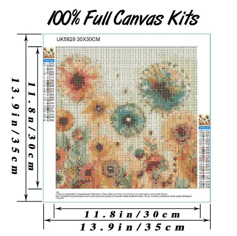 Hestarcul DIY Dandelion Diamond Art Kits for Adults,5D Diamond Painting Kit for Beginner,Full Round Gem Art Paint by Diamond for Home Wall Decor,Gift for Woman. (Dandelion) - Image 4