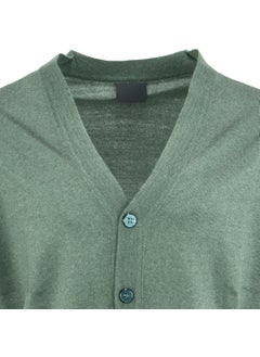 Oppland Men's Dad Cardigan Front Buttoned Classic Double Pocket Casual Cut Fine Wool Woven  - Image 4