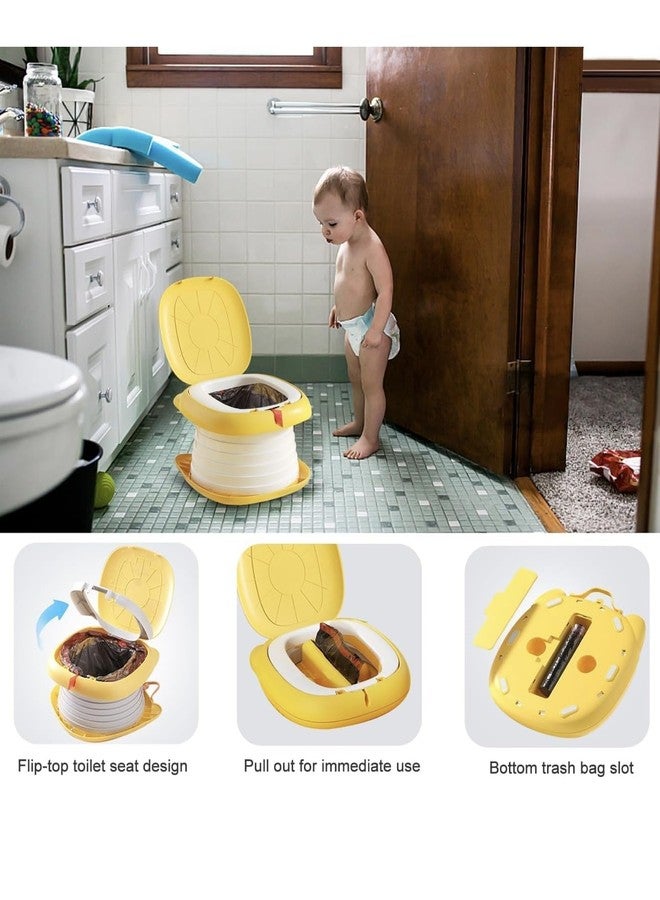 Richtots Premium Portable Potty Seat for Kids Toddler,Foldable Travel Potty Training Seat,Baby Potty Stool for Outdoor,Training Toilet Seat Emergency Toilet for Car, Outdoor, indoor (Yellow) - Image 5