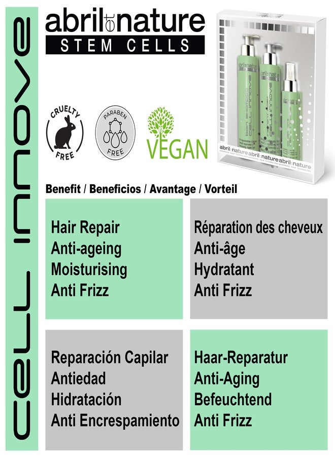 abril et nature - Professional Rejuvenating Hair Care Set - Cell Innove - Shampoo, Mask, and Serum Pack - With Plant Stem Cells - Regenerates and Rejuvenates - 550 ml - Image 5