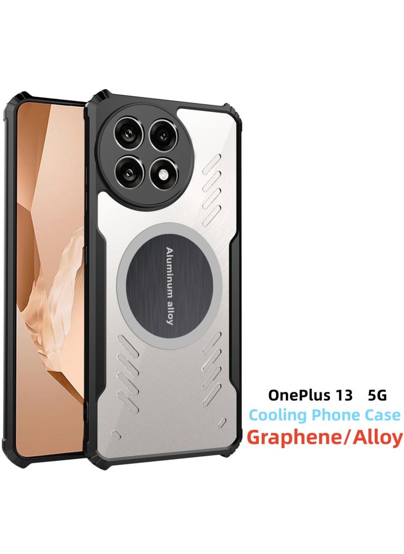[1+1 Sets] For OnePlus 13 5G Case & Screen Protector Magnetic Suction Car Phone Cover with Cooling and Anti Drop Function Tempered Glass Screen Protector