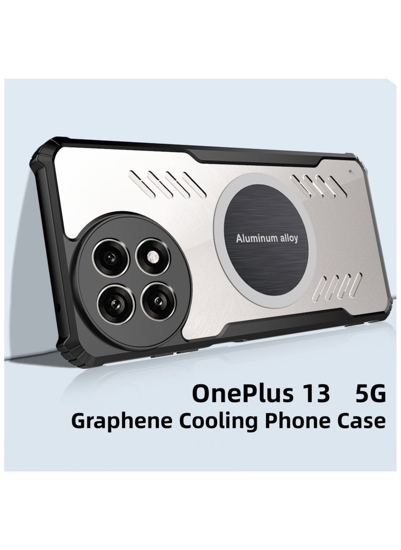 [1+1 Sets] For OnePlus 13 5G Case & Screen Protector Magnetic Suction Car Phone Cover with Cooling and Anti Drop Function Tempered Glass Screen Protector