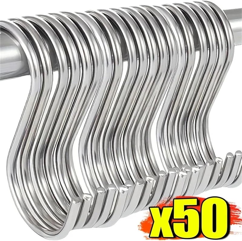 30PCS S Shaped Hooks Stainless Steel Multi Function Hanging Hooks For Kitchen Bathroom - Image 4