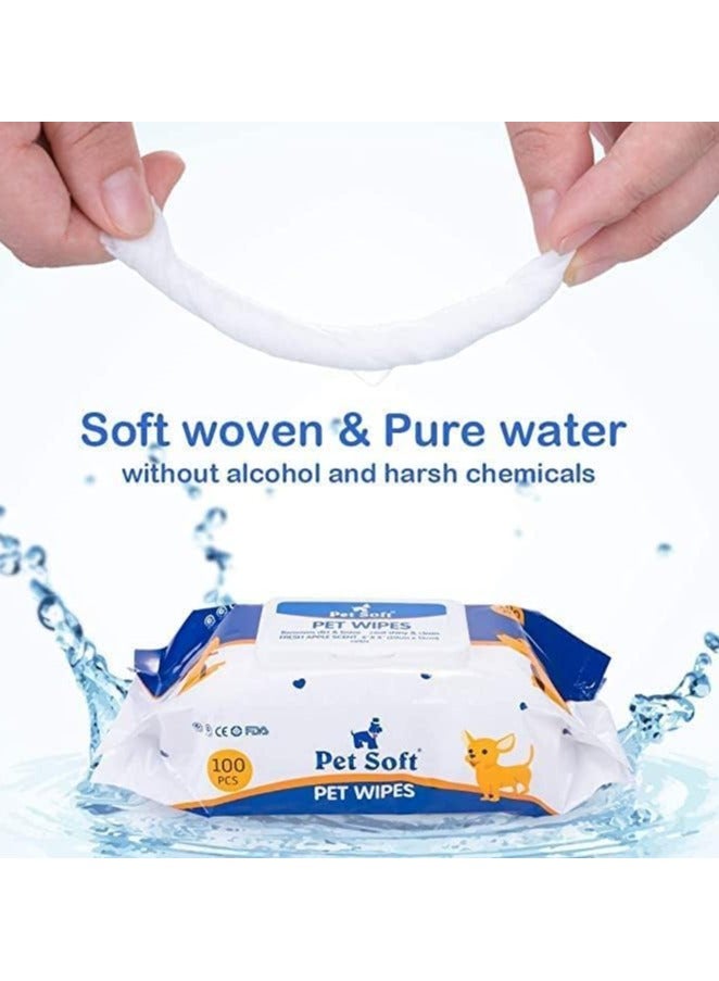 Pet Soft 200PCS Pet Grooming Wipes for Dogs & Cats, Hypoallergenic Deodorizing Disposable No-Rinse Grooming Wipes, Extra Thick Bathing Wipes,Perfect for Pet Dry Cleaning,Daily Care and Travel (B) - Image 3