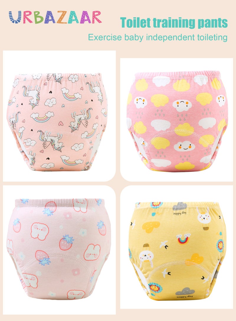 URbazaar Boys and Girls Toilet Training Underwear, 4 Pack Toddler Absorbent Training Pants with Printed Reusable Cotton Potty Training Pants for 12-18kg Kids (2-4 Years)  - Image 2