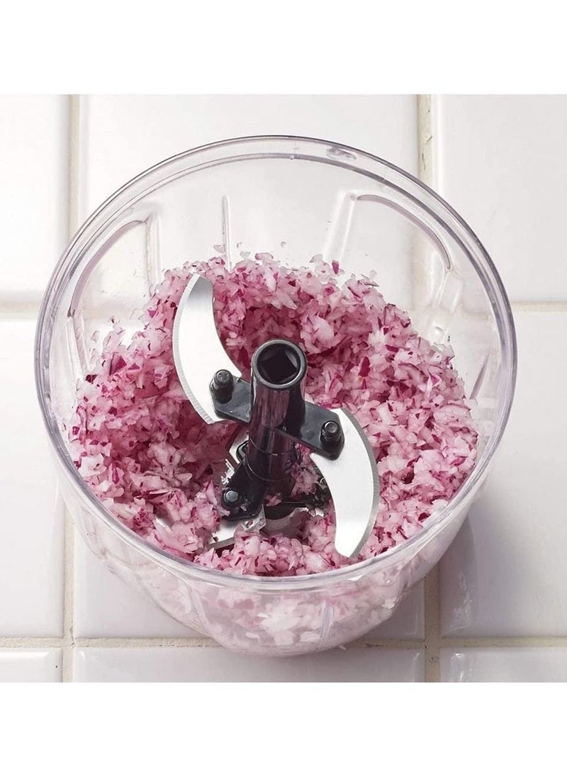 BLACKSTONE Handy Chopper Manual Food Chopper With Stainless Steel Blades Hand Powered Onion Chopper Vegetable Cutter Pull Chopper Pink 900 ml  - Image 2