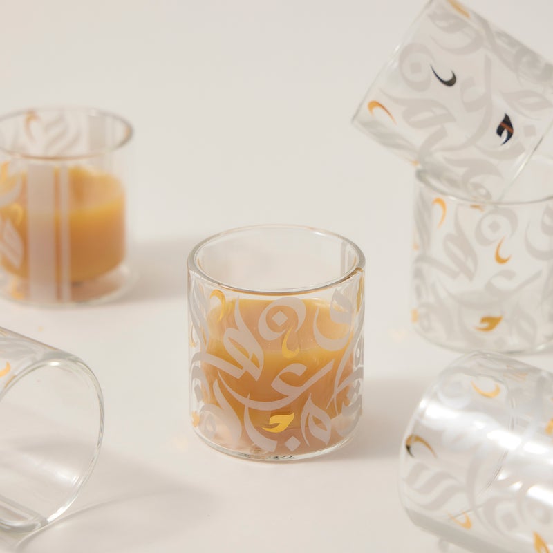 دلتي طقم فناجين قهوة سعودية زجاج فضي 6 قطع - Image 4