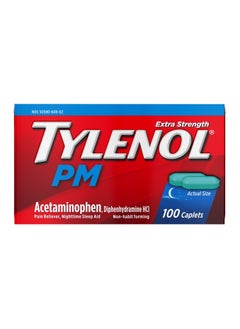 TYLENOL Tylenol PM Acetaminophen, Extra Strength, 100 Caplets  - Image 1