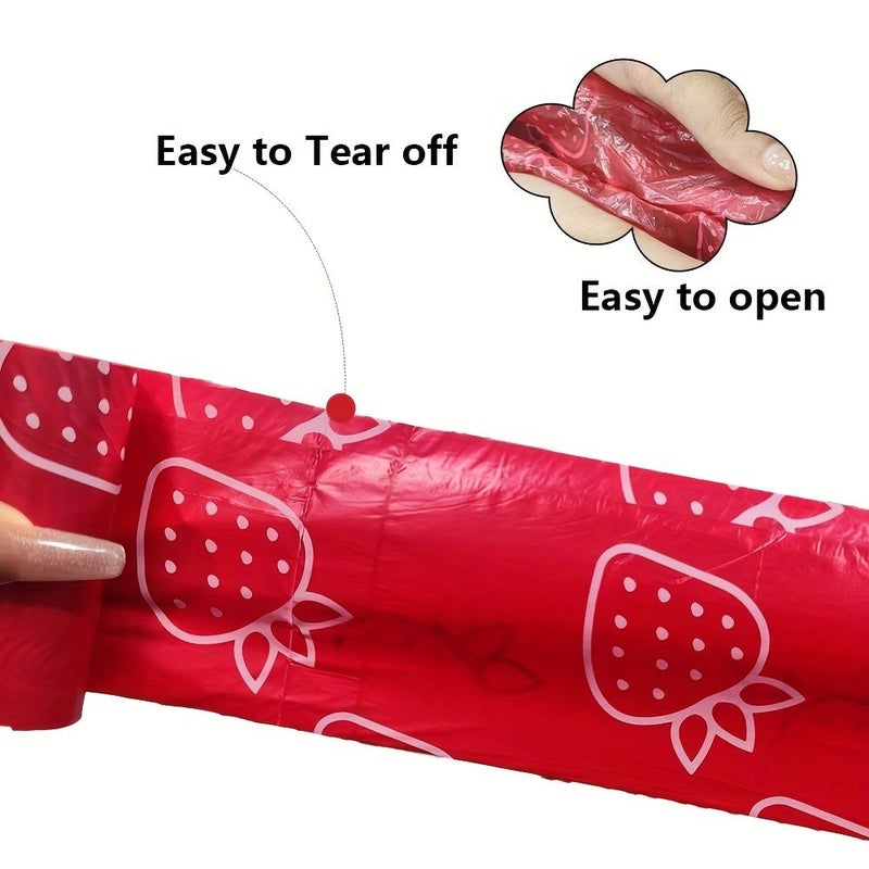 Thick Polyethylene Dog Poop Bags 120 Pcs Strawberry Scent Leak Proof Pet Waste Bag Dispenser Included - Image 4