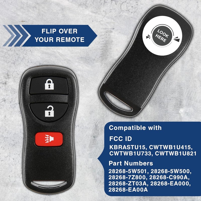 KeylessOption Keyless Entry Remote Control Car Key Fob Replacement for KBRASTU15, CWTWB1U733 - Image 3
