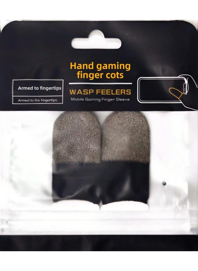 Professional Gaming Finger Sleeves Sweat-resistant Anti-slip High Sensitivity Mobile Game Gloves Pubg Stimulus Battlefield Army-Product Color:Sterling Silver + Black Double Spell (paid)  - Image 1