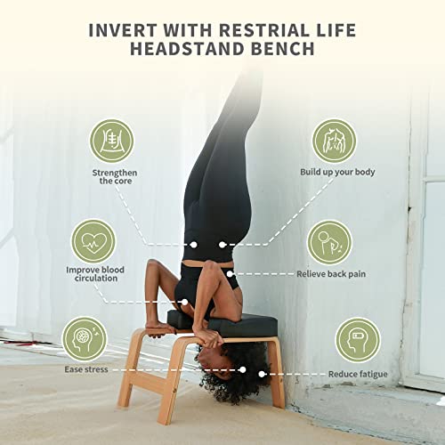 OIXXAF Restrial Life Yoga Inversion Bench- Headstand Bench for Home & Gym, Relieve Stress, Strengthen Core, Improve Sleep & Digestion(Two Resistance Bands For Free) - Image 5