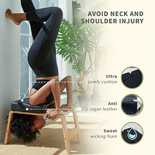 OIXXAF Restrial Life Yoga Inversion Bench- Headstand Bench for Home & Gym, Relieve Stress, Strengthen Core, Improve Sleep & Digestion(Two Resistance Bands For Free) - Image 3