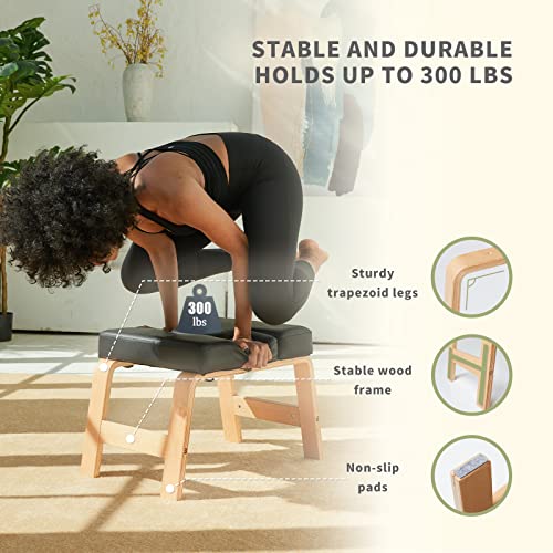 OIXXAF Restrial Life Yoga Inversion Bench- Headstand Bench for Home & Gym, Relieve Stress, Strengthen Core, Improve Sleep & Digestion(Two Resistance Bands For Free) - Image 4