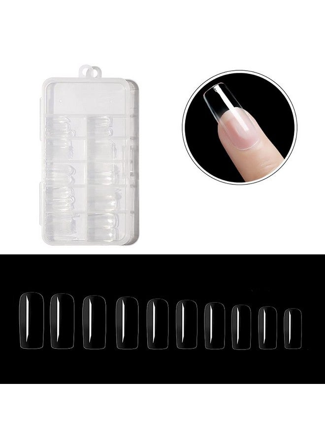 FDSHIP 100 Pcs French Nails Artificial Nails Art Set (Clear) - Image 2